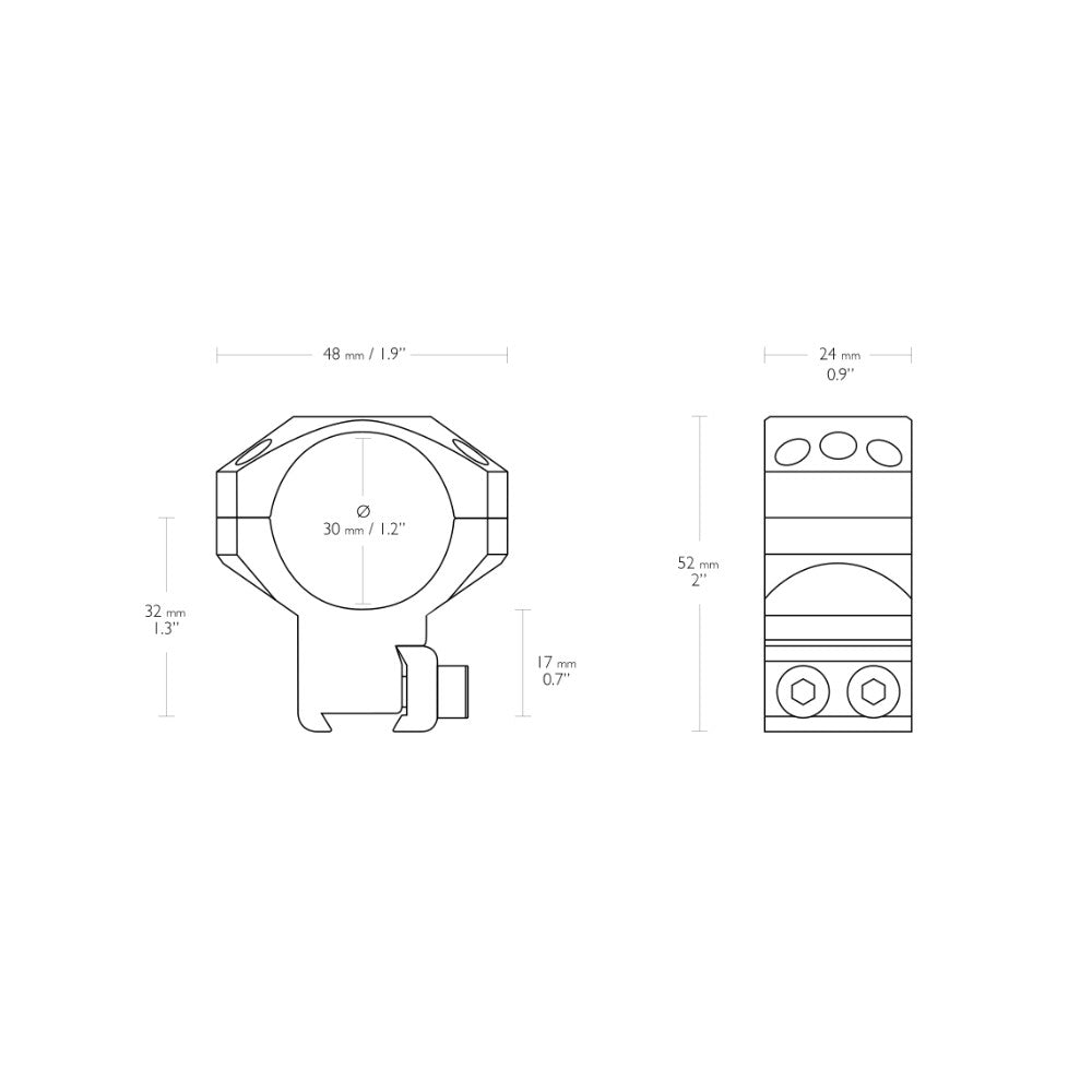 Hawke Tacitcal Ringmontage 30mm / 9-11mm / Hoch