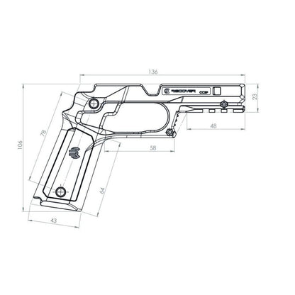 Recover Colt 1911 Grip & Rail System / CC3P / black-tan