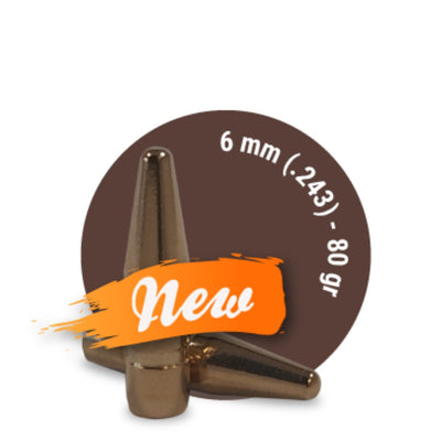 Fox Target Bullets, 6mm (.243) - 80gr, 5,2g 100er