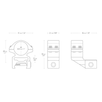 Hawke 25mm Extension Ring 1" / Picatinny / Hoch