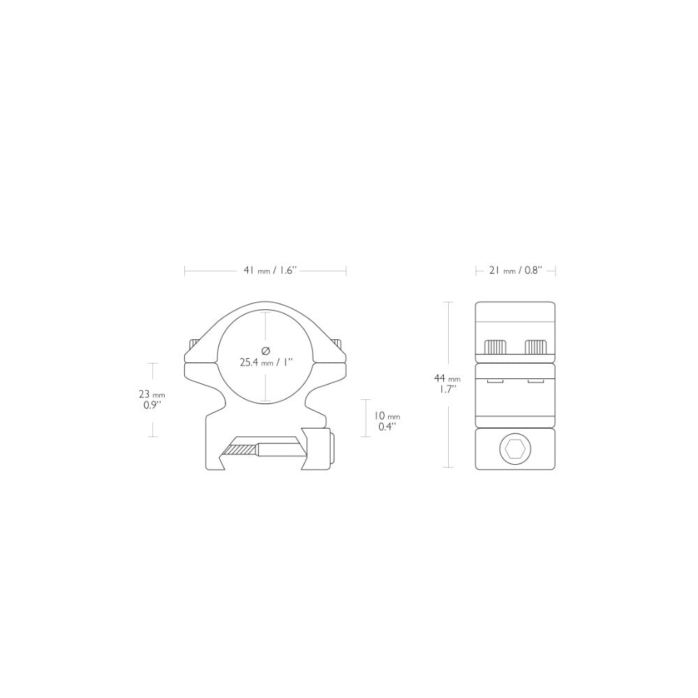 Hawke Match Mount 1" / Picatinny / Mittel