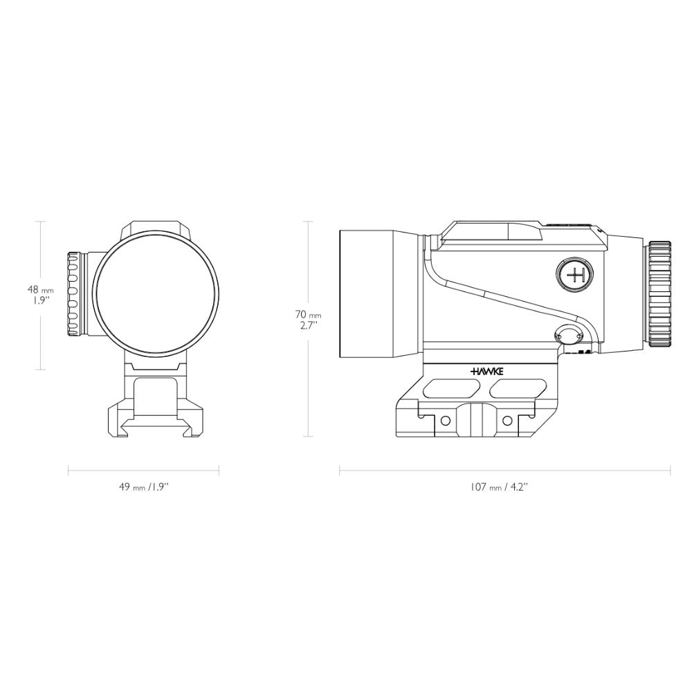 Hawke Prism Sight 6x36 / 5.56 BDC Dot Absehen für Weaver/ Picatinny