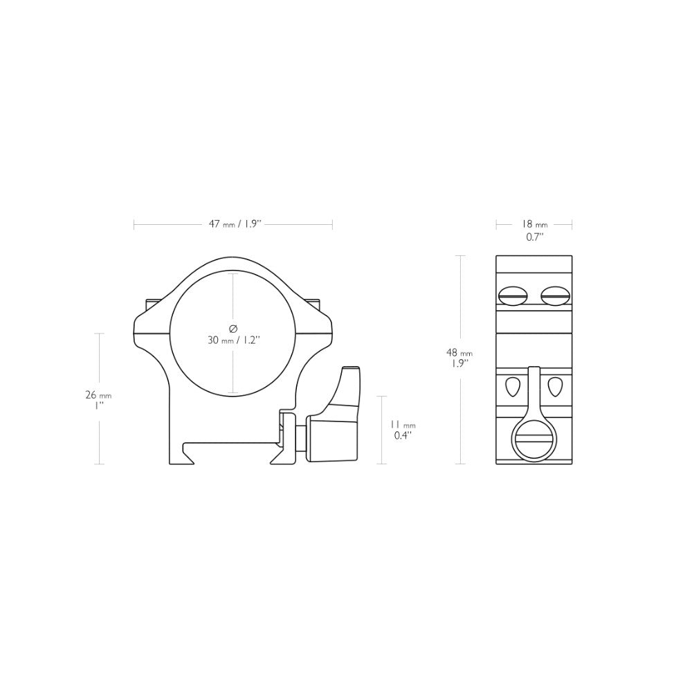Hawke Professional Steel Ringmontage 30mm / Picatinny / Mittel