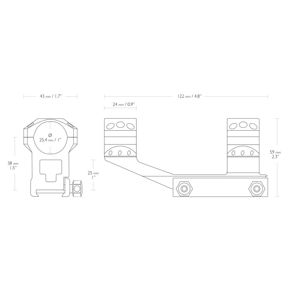 Hawke Tactical AR Blockmontage / Picatinny / 25,4mm