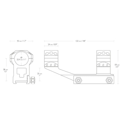 Hawke Tactical AR Blockmontage / Picatinny / 25,4mm