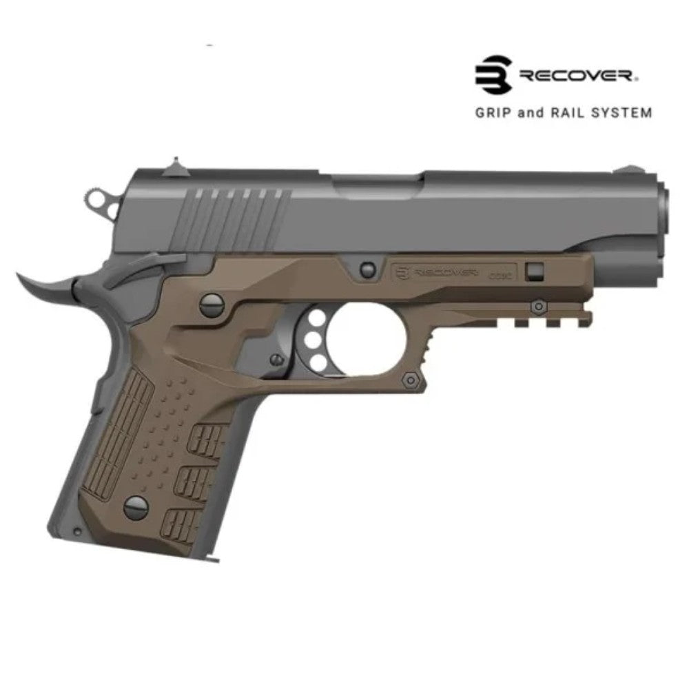 Recover Tactical Grip & Rail für 1911 Compact / tan